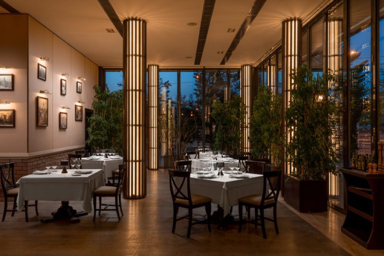 Elegant Restaurant with Wall Paintings